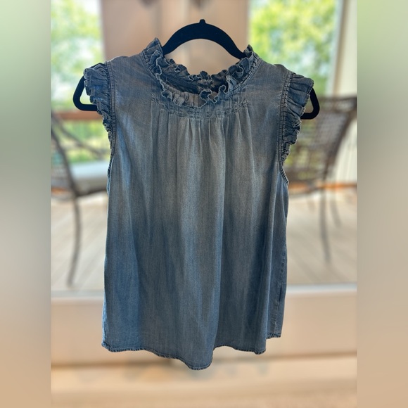 New Dear John Sleeveless Blue denim Top with Tags !! - Picture 1 of 8